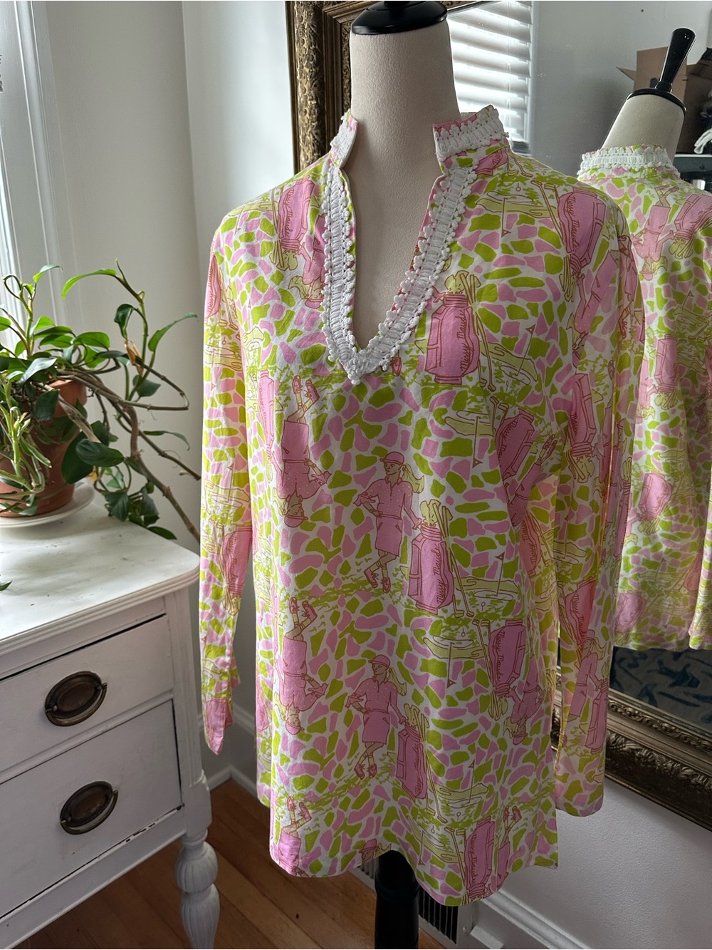 Missy Maude blouse preppy golf silk cotton size L luxury feminine top boutique